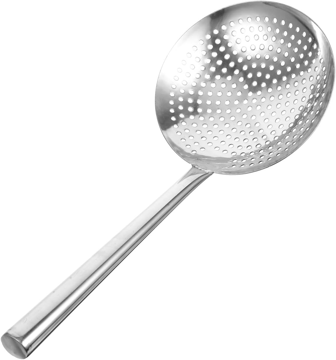 MAGICLULU Large Stainless Steel Magnetic Strainer Spoon Colander with Long Handle 16.33 X 7.08 Inch Kitchen Cooking Skimmer for Home and Restaurant Use