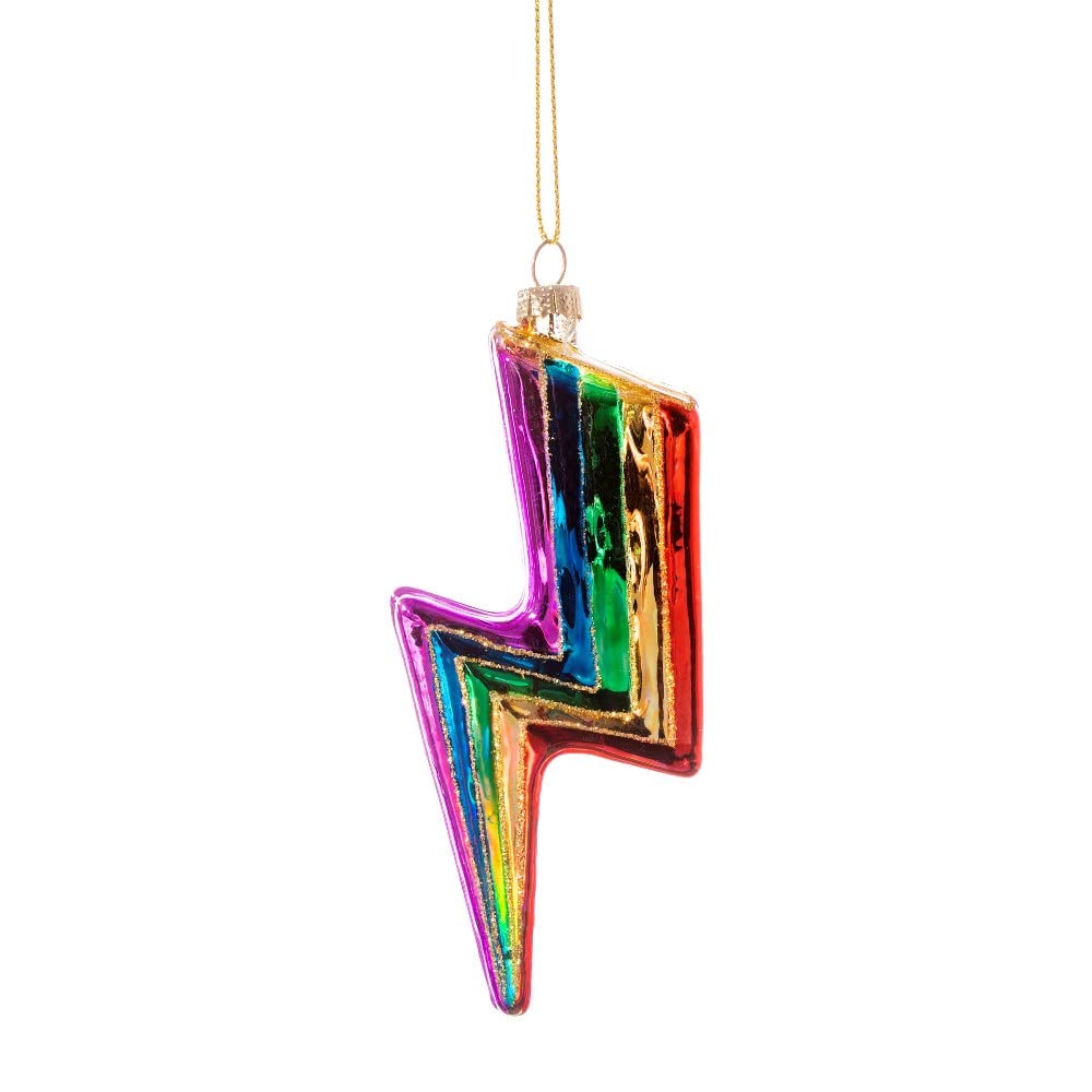 Sass & Belle Multicolor Rainbow Lightning Bolt Shaped Bauble