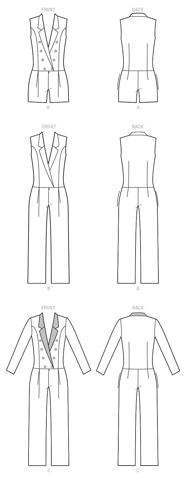 McCall's M8183A5 Schnittmuster für Smoking-Overall für Damen, Design-Code M8183, Papier, weiß, Sizes 6-14
