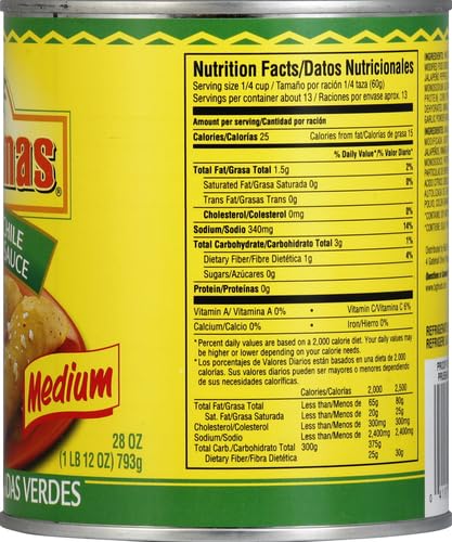 Miniatura 14 de Salsa Enchilada de Chile Verde Las Palmas, Mediana, 28 Onzas