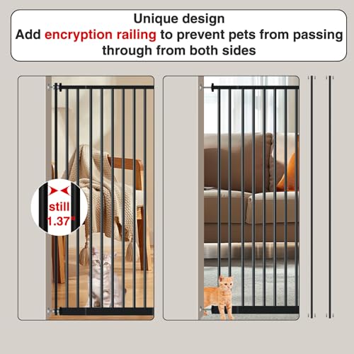 UVIPC-Extra-Tall-Pet-Gate-with-Cat-door-Tall-4055-Ultra-Narrow-Spacing-Extra-Wide-and-Tall-Baby-Gate-with-pet-door-Pressure-Mounted-Walk-Through-Dog-Gate