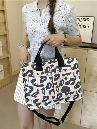 Image of Cherry Tote Bag for Women Canvas Patched Purse Cute Shoulder Bag Multi-Pocket Satchel Handbag for work travel