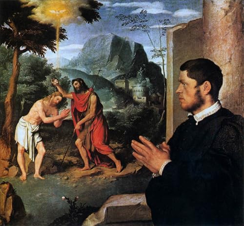 Tableau Toile Le Baptême du Christ Moroni Peinture Décorative