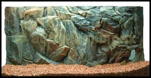 Aquarium 3 D Rückwand Aquariumrückwand Rock -Greyline- 50x30cm Bis