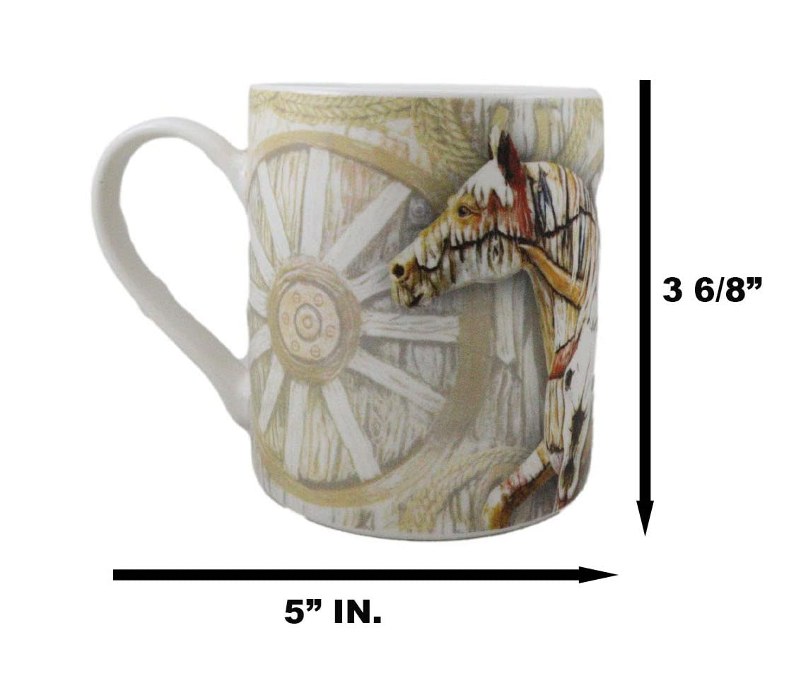 Ebros Gift The Trail Of Painted Ponies Western Ranch Wagon Wheel Cow Skull Bunkhouse Bronco Horse Ceramic Coffee Mug 11oz Drink Beer Stein Cup