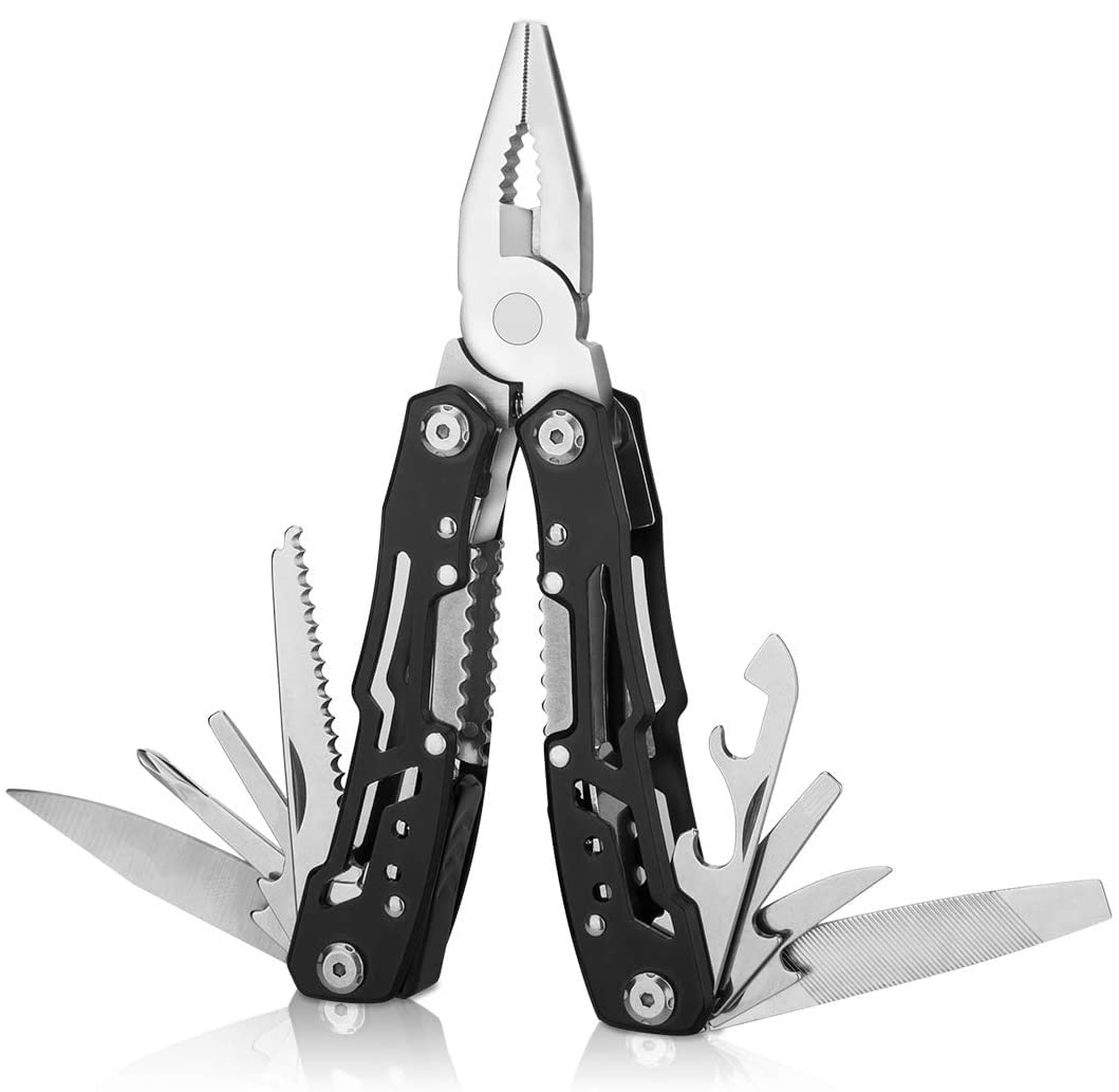 14-In-1 Multitool with Safety Locking, Professional Stainless Steel Multitool Pliers,Bottle Opener, Screwdriver with Nylon Sheathfor Outdoor, Camping