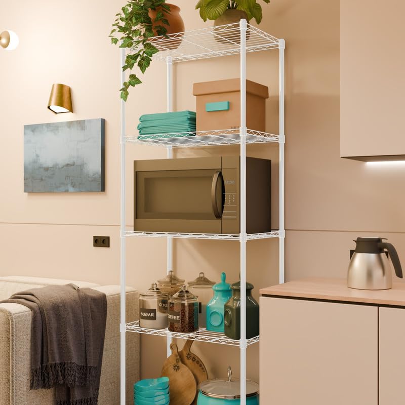 Image of 5-Shelves Heavy Duty Steel Storage Rack | Multipurpose Shelving Unit for Kitchen, Home & Utility