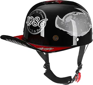 Woljay Half Helmet Open Face Motorcycle Baseball Cap Helmet for Adult Men Women DOT PCS Approve