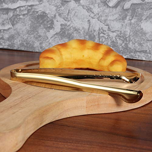 BESTONZON 4 peças de pinças de aço inoxidável de 15 cm, mini pinças de alimentos para servir, pinças