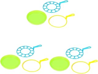 Big Bubble Wand 9 pcs Children Outdoor Blowing Bubble Blower Creative Large Bubble Ring Toys Bubble Sets Bubble Maker Toys for Kids Boys and Girls Random Color Bubble Blower Wand