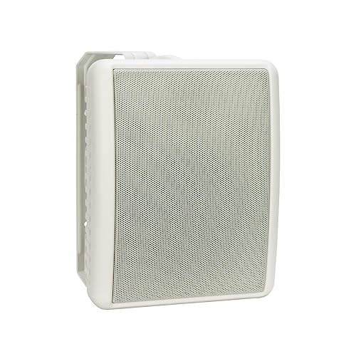 Lowell OS-50TW 5 Inch 2-Way Indoor Outdoor Speaker with Transformer, Grille, Enclosure, Bracket; White; Excellent Sound Reproduction at 8 Ohms, 25V, 70V or 100V