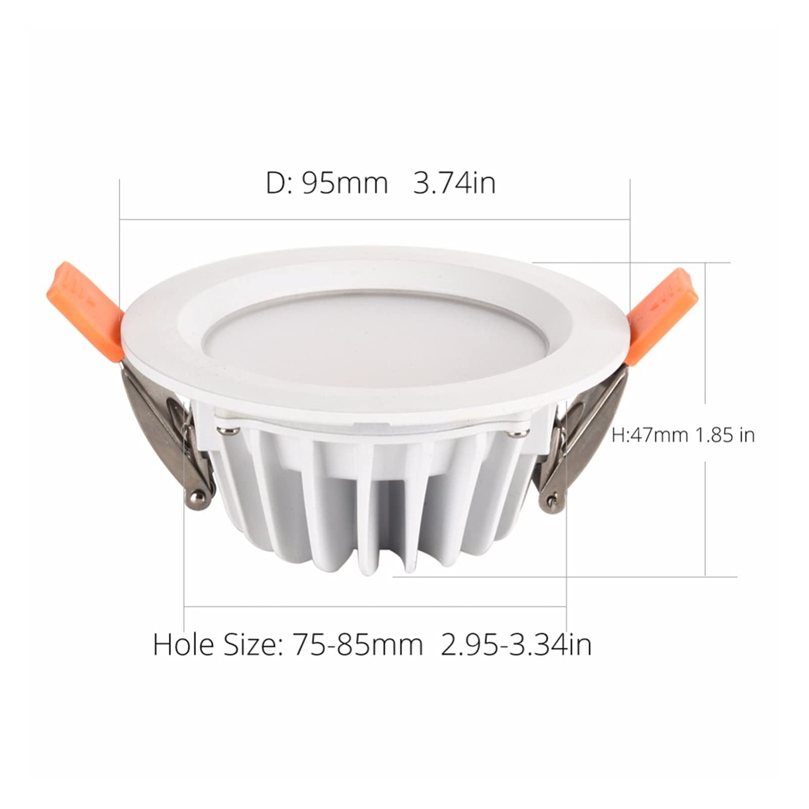 Focos de techo Luz Led empotrada IP65 impermeable a prueba de fuego, iluminación techo 5W, 7W y 9W for sala estar, dormitorio, cocina baño(9w,Pure White 7000K)