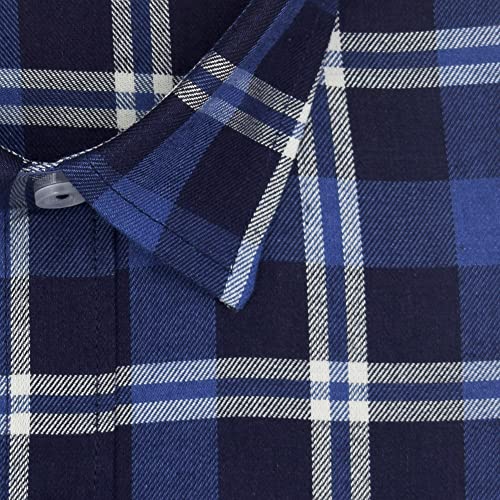 Image of GHPC 100% Cotton Checkered Half Sleeves Regular Fit Formal Shirt for Men