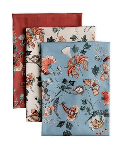 Maison d' Hermine Kitchen Towels Set of 3 100% Cotton 27.50" x 20" Reusable Cloth Tea Dish Towels Absorbent with Hanging Loop for Kitchen, Home, Dining, Cocktail Parties (Dalida)