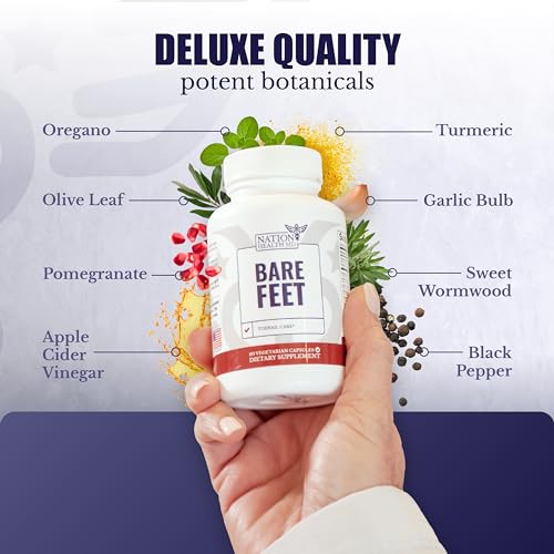 Bare Feet - Toenail Care - Nails Supplement with Vitamin A, Vitamin C, Oregano Powder and More - Nail Repair, Growth and Nail Care – Foot Health, 60 Capsules - Image 4