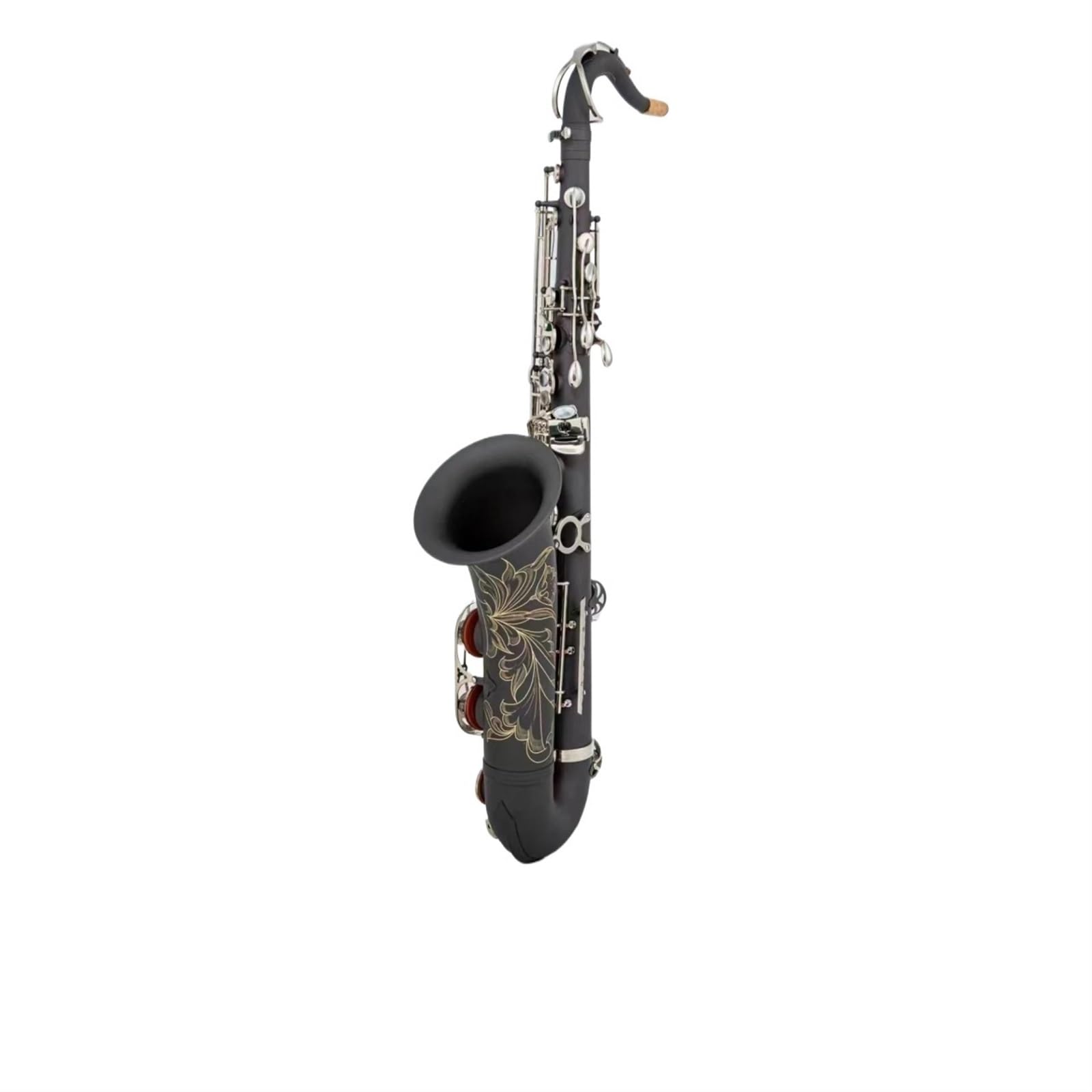 Saksofon Tenorowy Bb Tune Czarny Matowy Nikiel Instrument Dęty Drewniany Z Akcesoriami Do Futerału profesjonalny Saksofon (Color : Leather bag)