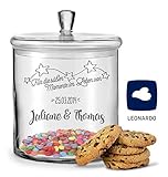 ✅ KEKSGLAS MIT GRAVUR - Unsere Keksdose trifft auf hochwertige Lasergravur. Jedes unserer Keksgläser stammt aus dem Traditionshause Leonardo. Die Marke steht für glasklare sowie feinste Verarbeitung