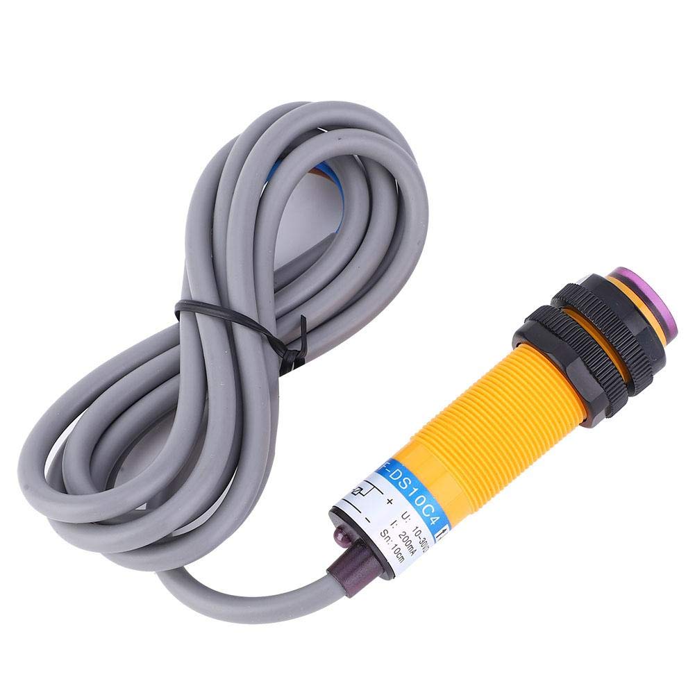 PAKMEZ Interruptor fotoeléctrico, 10 Piezas JIO Interruptor fotoeléctrico Reflexión difusa for máquina Herramienta E3F-DS10C4 10-30VDC