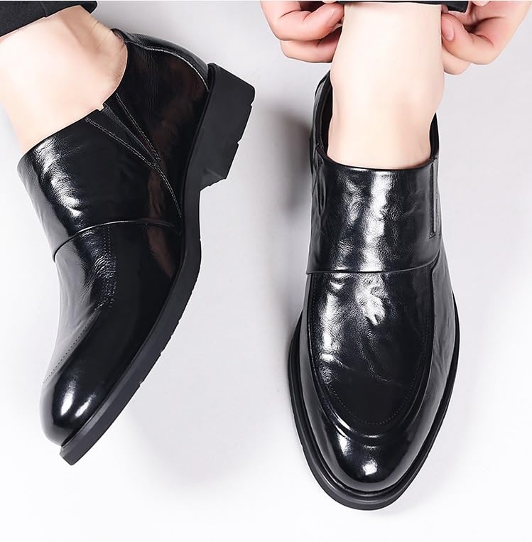 Men's PU Leather Fashion Dress Shoes Sneakers Business Casual Derby Shoe Breathable Comfortable Business Lace Up Oxford Shoes2