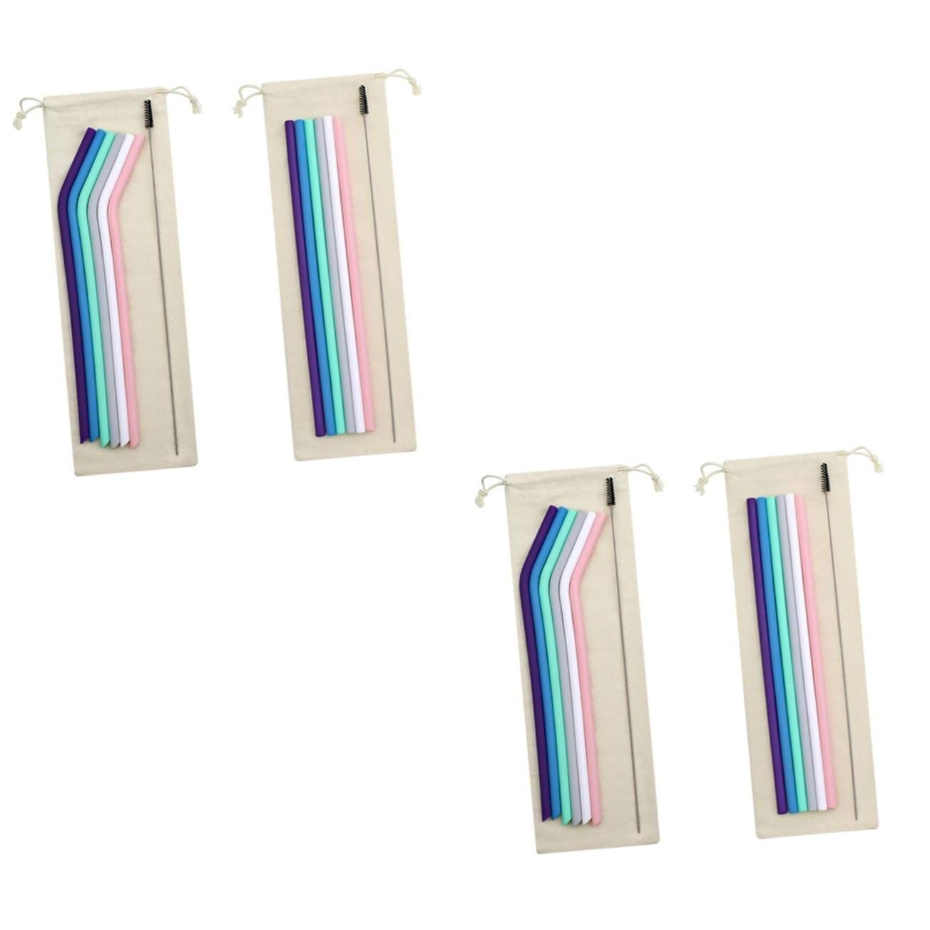 Paille réutilisable Alipis pack de 4 pour éliminer le plastique jetable de vos repas