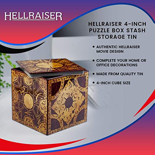 Hellraiser 4-Inch Puzzle Stash Box Storage Tin - Licensed Collectible Horror Movie Merchandise - Novelty Scary Film Home And Office Decor #TOP6