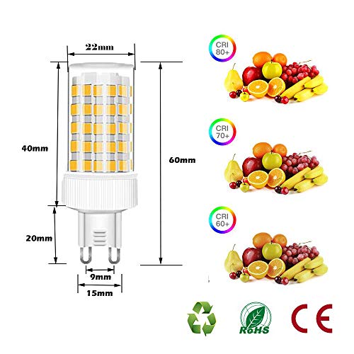 GOUGEER - 10 lampadine LED G9 da 10 W, ricambio