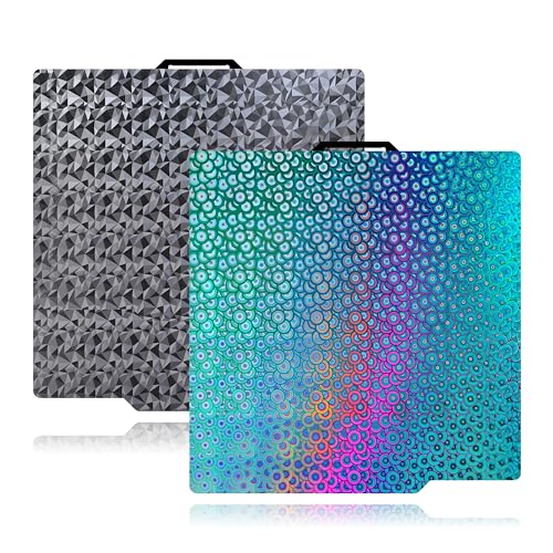 Image of Double Sided Textured PEO PEK Build Plate for Bambu Lab X1 /X1C /X1E /P1P /P1S /A1, Flexible Diamond PEO+Kaleidoscope PEK Spring Steel Plate 257x257mm for Bambu 3D Printers