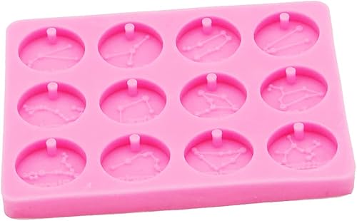 Miniatura 7 de Molde de resina de silicona de constelación de 12 llaveros del zodiaco, molde de resina de exposición para joyería y colgantes, regalo ideal,