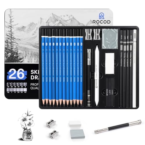 Sketch Pencils Set for Kids and Adults (26-Piece)