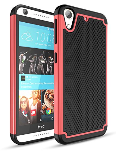 TILL for HTC Desire 626 Case,Desire 626S Case, TILL [Shockproof] Hybrid Dual Layer Rubber Plastic Impact Armor Defender Hard Protective Case Cover for HTC Desire 626 / 626s All Carrier - Red/Black