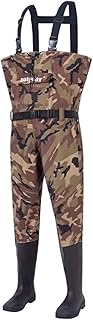 BYZOMU Breathable Chest Waders For Men With Boots Waterproof, Durable Fly Fishing Chest Wader Pants, PVC Hunting Chest Waders With Lightweight Bootfoot