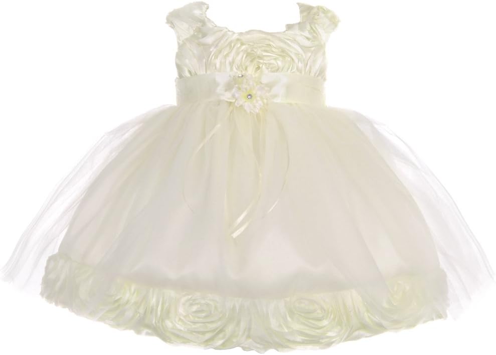 Blossom Flower Satin Infant Girl Birthday Dress S-XL