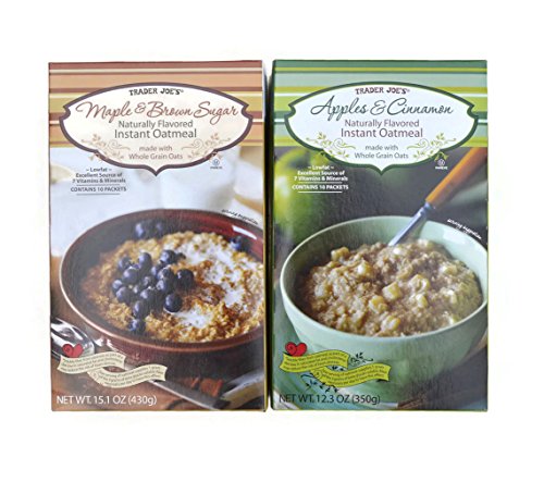 Trader Joe's Naturally Flavored Instant Oatmeal (Variety Pack of 2): Maple & Brown