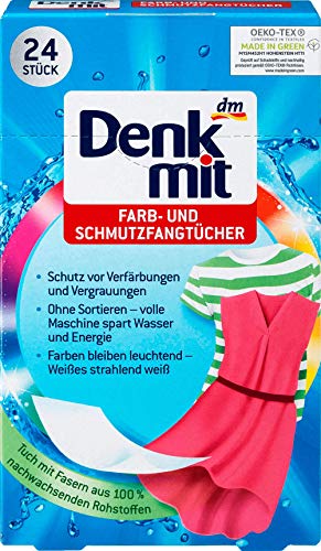 DENKMIT - Fogli Color & Dirt Catcher 24 pz - Protezione contro lo scolorimento e il grigi | Germania