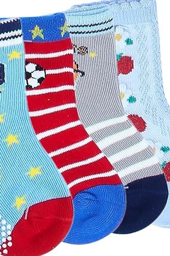Image of NEOBABY Cotton Anti Slip Grip Socks for Kids Boys & Girls (Assorted Random Designs)