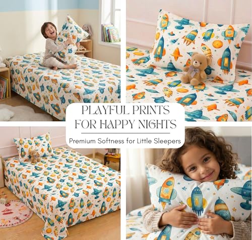 Image of HOMEKART Printed Single Bedsheet 152 CM x 218 CM for Single Bed, Soft & Lightweight 220 GSM Microfiber Bed Sheet with 1 Matching Pillow Cover Suitable for Daily Home Use, Pearl Color