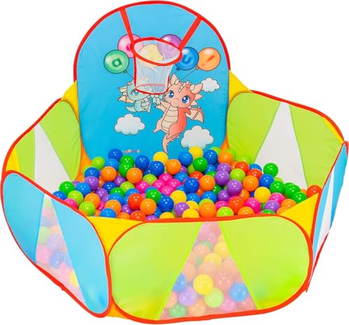 NUBUNI Piscina de Bolas: Parque Infantil con Piscina Bolas: Mini Canasta Baloncesto