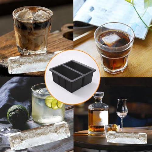 Image of Silicone Ice Cube Tray Large for Whiskey & Cocktails (1-Pack) | Food Grade BPA-Free Ice Mold | Flexible Easy Release Big Ice Cube Maker for Drinks, Juice, Butter, Chocolate & Freezer Use