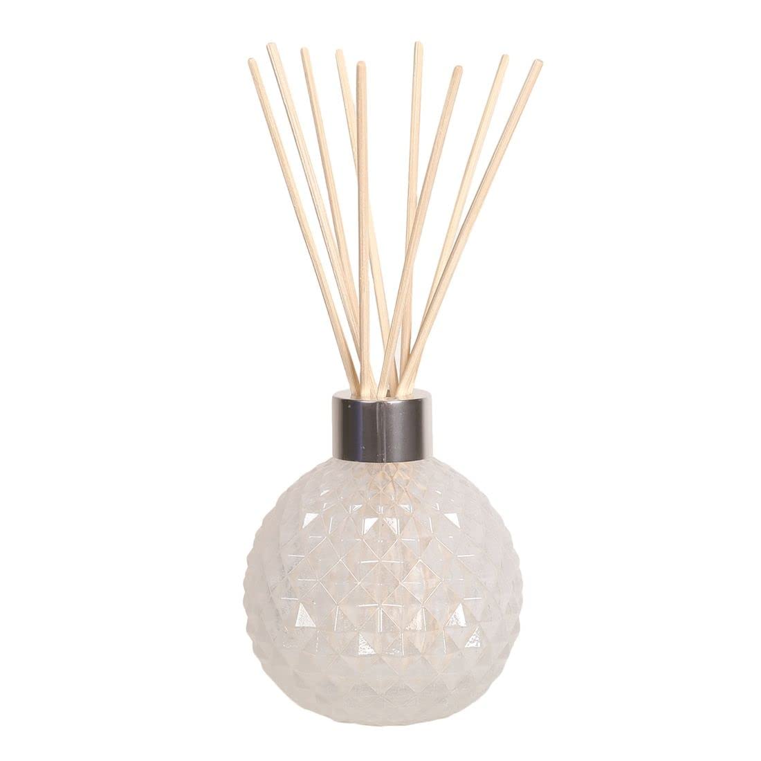 Aroma White Lustre Glass Reed Diffuser & 50 Rattan Reeds