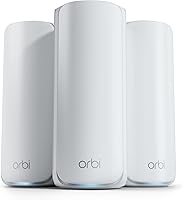NETGEAR Orbi 770 RBE773 WiFi 7 Tri-Band Mesh System: Router + 2 Satellites, 11Gbps Speeds, 8,000 sq ft Coverage, 100 Devices