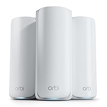 NETGEAR WiFi Mesh Orbi Serie 770 | WiFi 7 | Router + 2 extender satellitari, funzioni di sicurezza, fino a 11 Gbps | copre fino a 540 m2, 100 dispositivi | Porta Internet da 2,5 GB (RBE773)