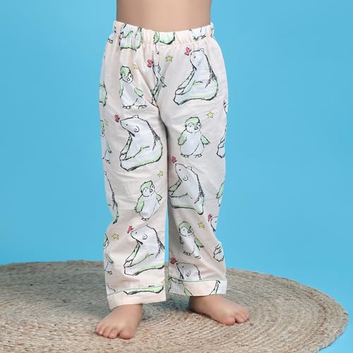 Image of POLKA TOTS 100% Pure Cotton Half Sleeve Night Suit for Kids, Girls & Boys | Cotton Pyjama Set | Unisex Night Dress for Children | Night Suit for Girls |Sleepwear for Kids | Winter Night Dress for Boys