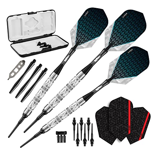 Viper Diamond 90% Tungsten Soft Tip Darts with Storage/Travel Case, Silver...