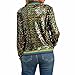 UYISJ Carnival Festival Costumes for Women Mardi Gras Sequin Jacket Front Zip Up Glitter Bomber Jackets New Orleans Outfits Mardi Gras Shirts for Women Plus Size A, Purple