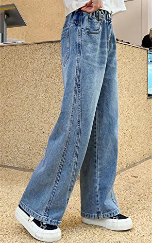 SANGTREE Girls Jeans Casual Elastic Waist Denim Pants, 4-13 Years3