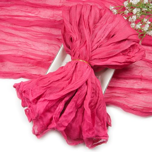 Cheesecloth Napkin Set of 18 20 x 20 Inch Hot Pink Cloth Napkins Boho Washable Gauze Cheese Cloth Napkins Bulk for Banquet Rustic Dinner Napkin Table Decor for Home Party Bridal Wedding