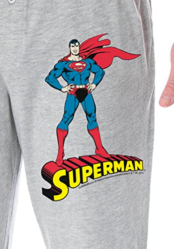 DC Comics Men's Vintage Superman Character And Logo Adult Superhero Loungewear Pajama Pants3
