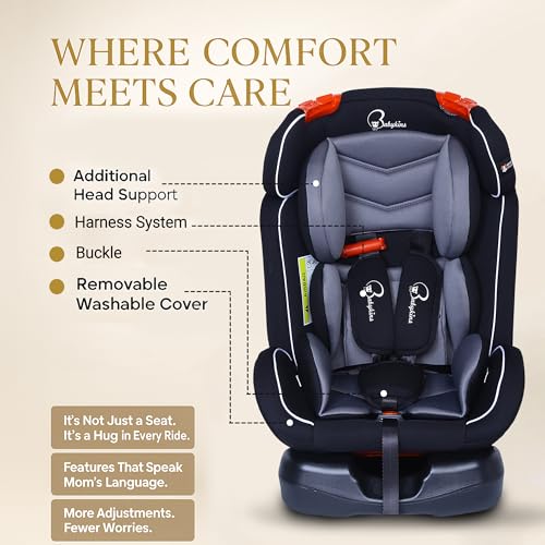 Image of Convertible Isofix Baby Car Seat 0-7 Years | Rearward Facing (Seat Belt) & Forward Facing (ISOFIX) | 3 Recline Positions | ECE R44 /04 Certified | Black & Grey