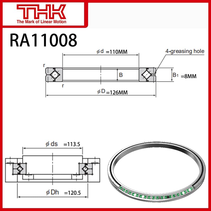 THK Cross Roller Ring Inner and Outer Ring Rotation RA11008 RA11008UUCC0 RA11008UUC0