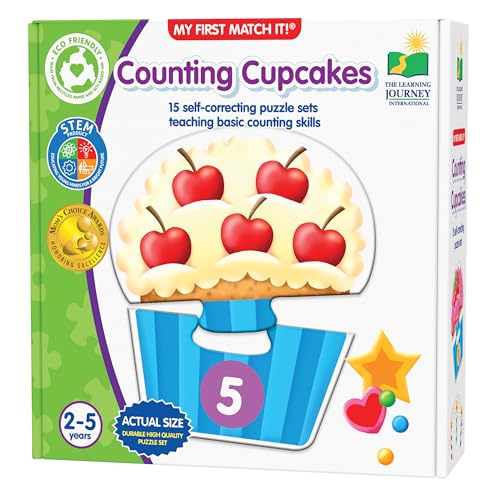 Image of The Learning Journey: My First Match It - Counting Cupcakes- 15 Piece Self-Correcting Matching Puzzles - First Learning Toys for Toddlers 2-5 - Award Winning Toys